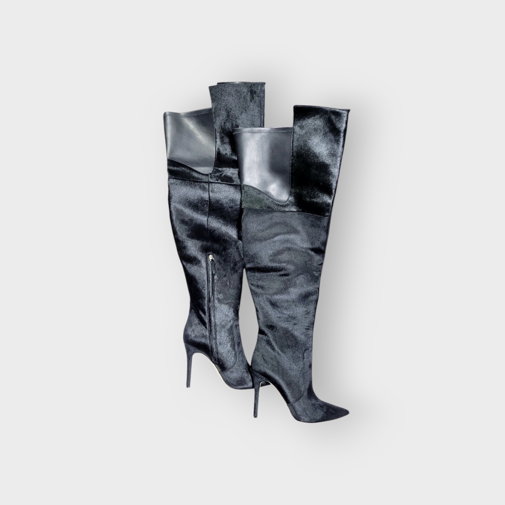 NIB✨️ Good American Emma Calf Fur Thigh High Boot